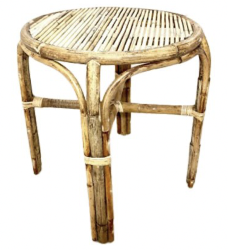 Van der Leeden Bijzettafel Rattan dia. 50x45 cm -