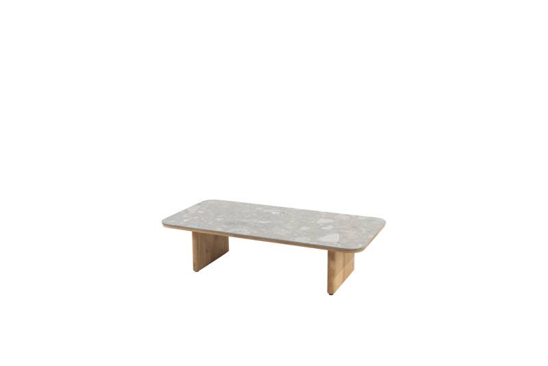 4SO Lucas salontafel teak 120 x 60 x 30 cm Met keramiek terrazzo tafelblad -