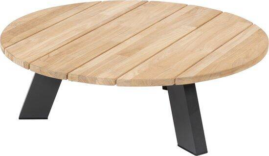 4SO Cosmic salontafel met teak tafelblad 78 cm dia. H25 cm -