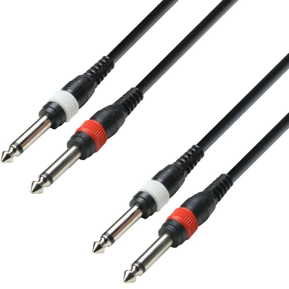 Adam Hall 3 Star TPP 0300 kabel 2x jack mono naar 2x jack mono 3m