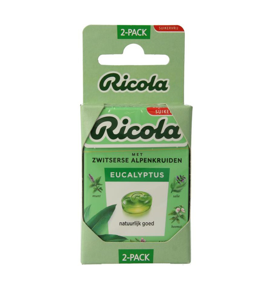 Ricola Eucalyptus suikervrij 2 stuks