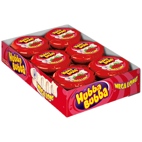 Wrigley&apos;s - Hubba Bubba Mega Long Aardbei - 12 stuks