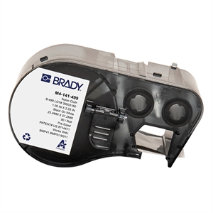 Brady M4-141-499 nylonweefsel labels zwart op wit | 25,4 mm x 57,15 mm (origineel)