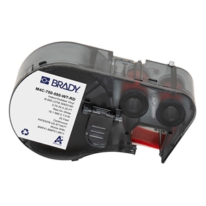 Brady M4C-750-595-WT-RD tape vinyl rood op wit | 19,05 mm x 7,62 m (origineel)