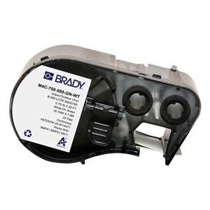 Brady M4C-750-595-GN-WT tape vinyl wit op groen | 19,05 mm x 7,62 m (origineel)