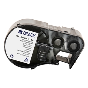 Brady M4C-500-595-WT-BK tape vinyl zwart op wit | 12,7 mm x 7,62 m (origineel)