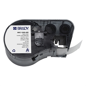 Brady M5C-1000-499 nylonweefsel labels zwart op wit | 25,4 mm x 4,88 m (origineel)