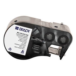 Brady M4-125-075-342 tape krimpkous zwart op wit | 19,05 mm x 6,00 mm (origineel)