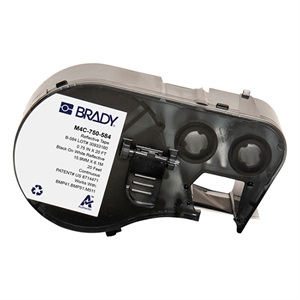 Brady M4C-750-584 plastic labels zwart op wit | 19,05 mm x 6,10 m (origineel)