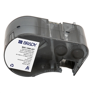 Brady M5C-1500-427 tape gelamineerd vinyl zwart op wit/transparant | 38,1 mm x 7,62 m (origineel)