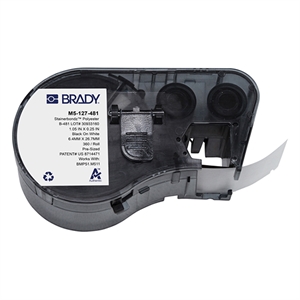 Brady M5-127-481 polyester labels zwart op wit | 26,67 mm x 6,35 mm (origineel)