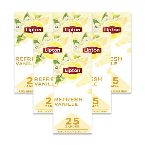 Lipton - Feel Good Selection Zwarte Thee Vanille - 6x 25 zakjes