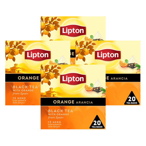 Lipton - Zwarte Thee Orange Arancia - 4x 20 zakjes