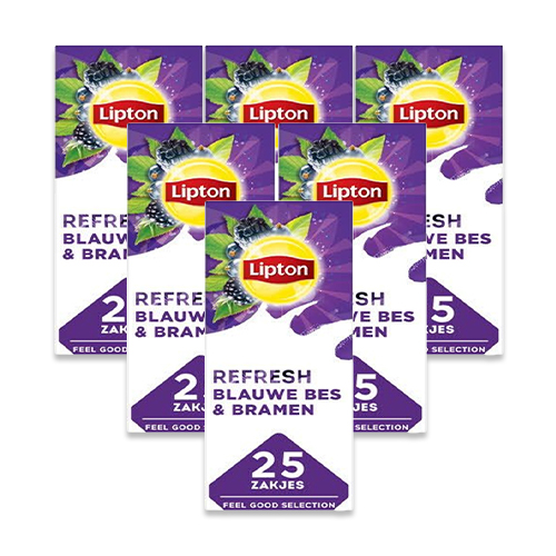 Lipton - Feel Good Selection Zwarte Thee Blauwe Bes & Bramen - 6x 25 zakjes