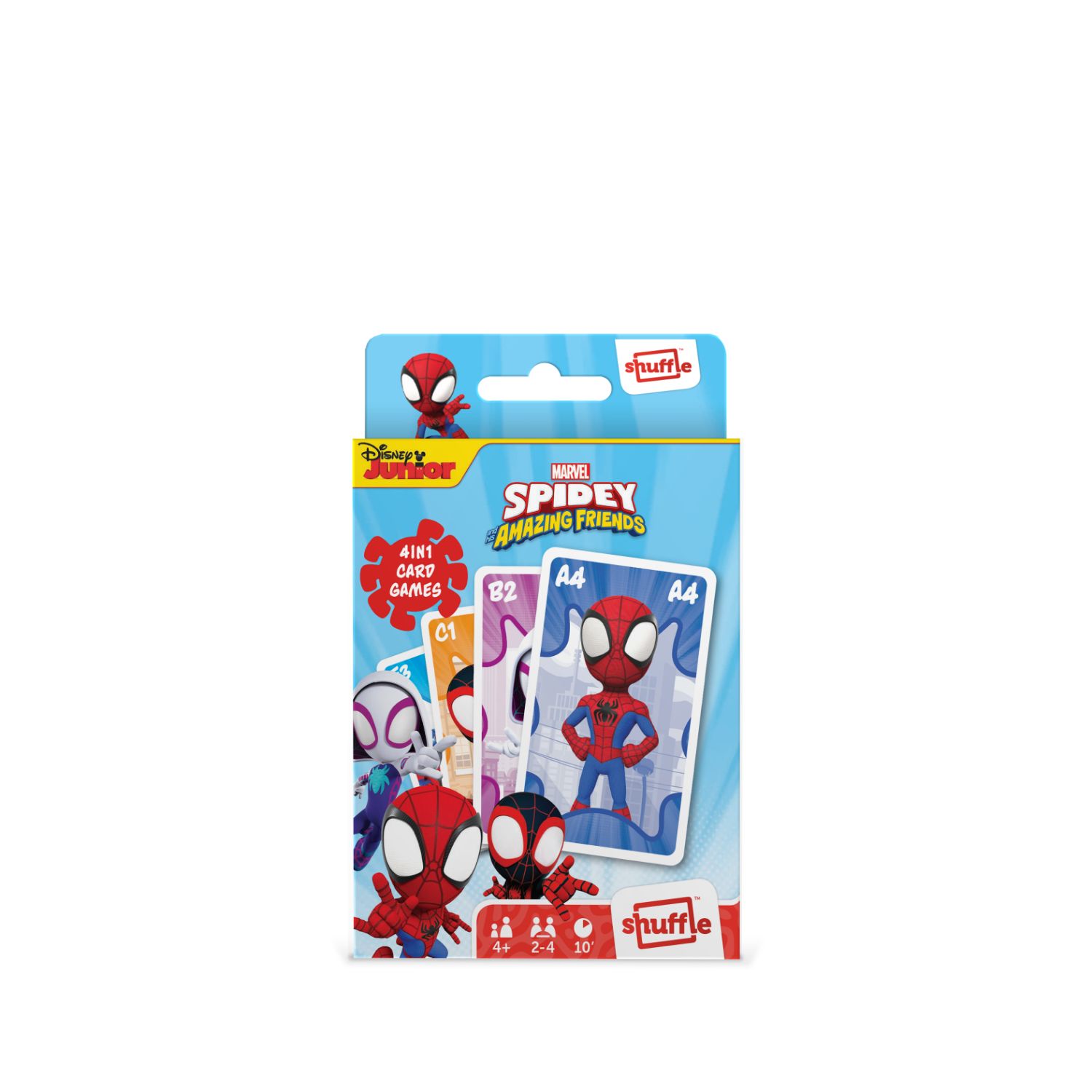 Top1Toys Shuffle 4-in-1 Spidey - Kaartspel - Rood