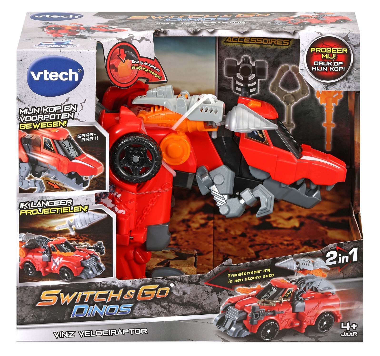 Vtech Switch Vinz Velociraptor - Rood