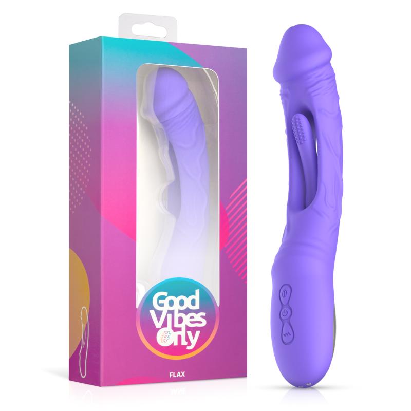 Good Vibes Only - Flax Vibrerende Dildo met G-Spot Stimulator - Paars