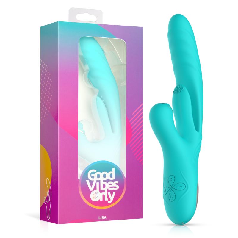 Good Vibes Only - Lisa Stotende Rabbit Vibrator met G-Spot stimulator - Turquoise