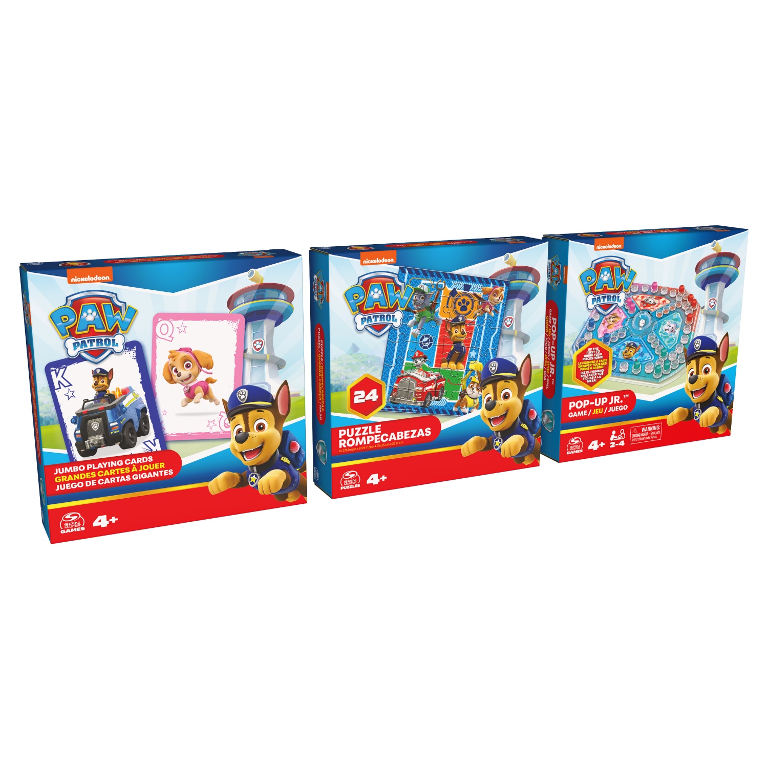 Top1Toys Paw Patrol 3 Pack: Popup, kaartspel, puzzel -