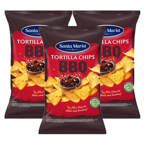 Santa Maria - Tortilla Chips BBQ - 3x 475g