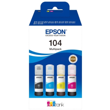 Epson Epson 104 Inktpatroon Multipack BK/C/M/Y C13T00P640 Replace: N/A