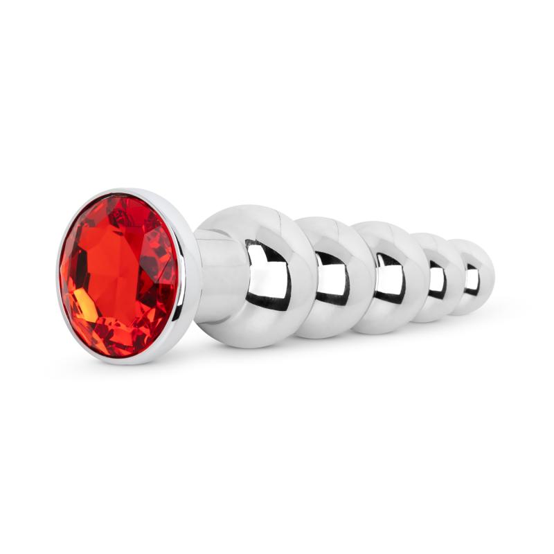 EasyToys Anale Plug met Edelsteen - Rood - Zwart