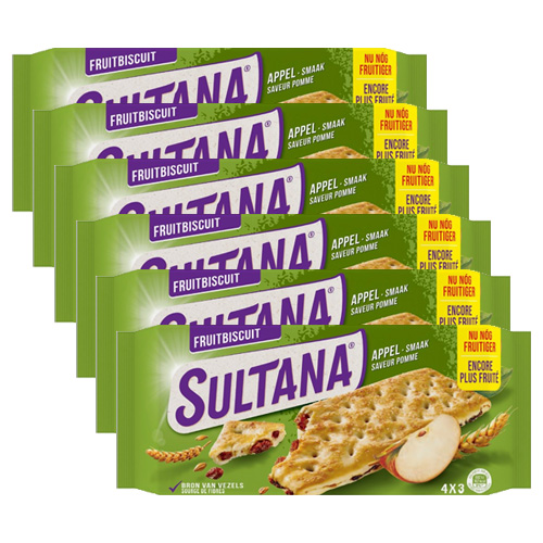 Sultana - Fruit Biscuit Appel - 6x 175g