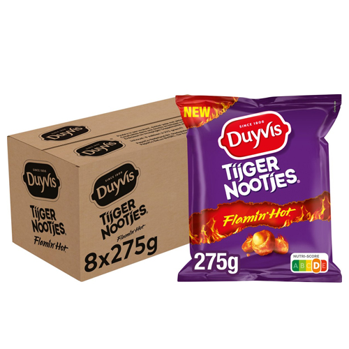 Duyvis - Tijgernootjes Flamin&apos; Hot - 8x 275g