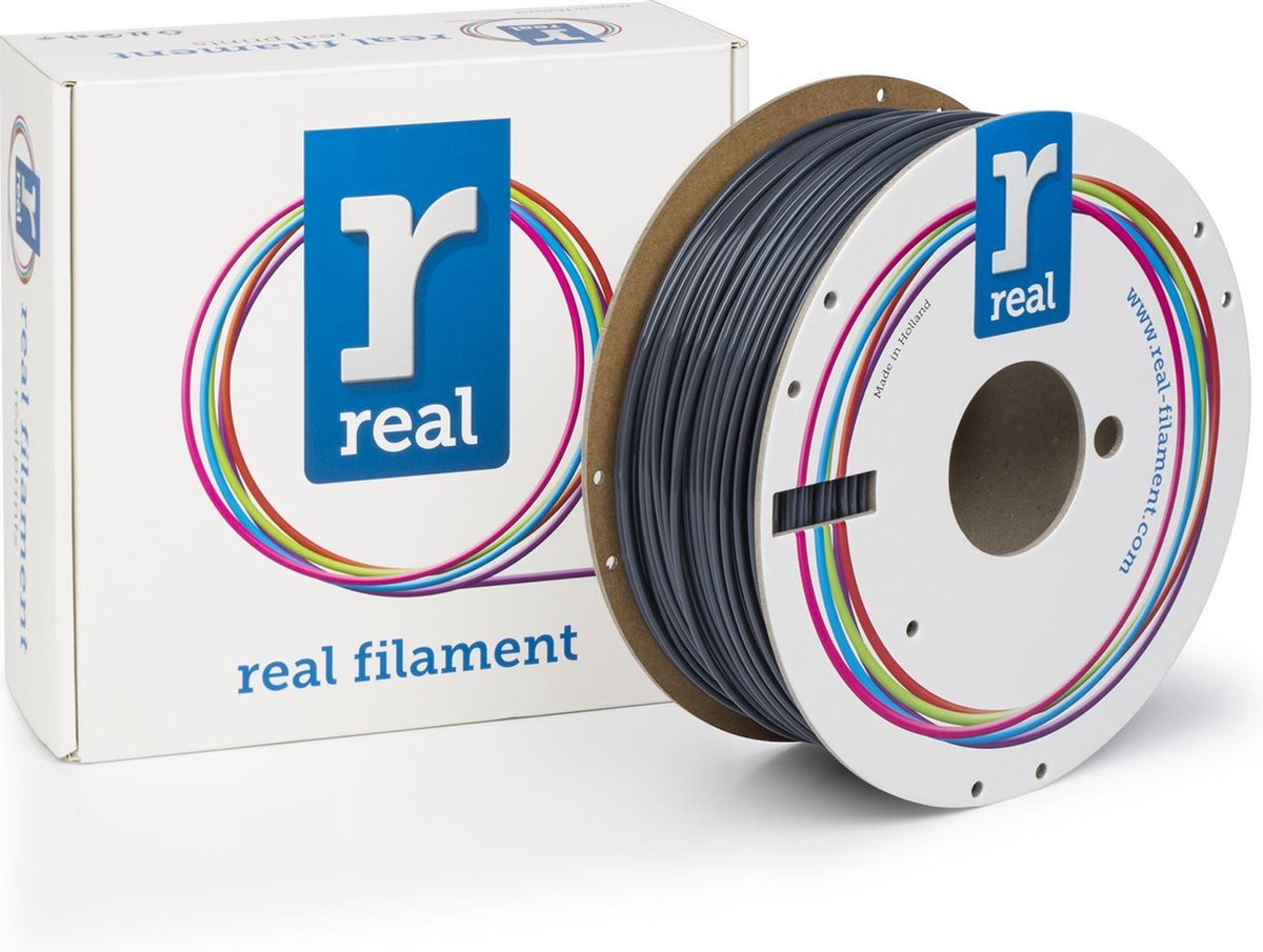 3D filamenten REAL Filament PLA grijs 2.85mm (1kg)