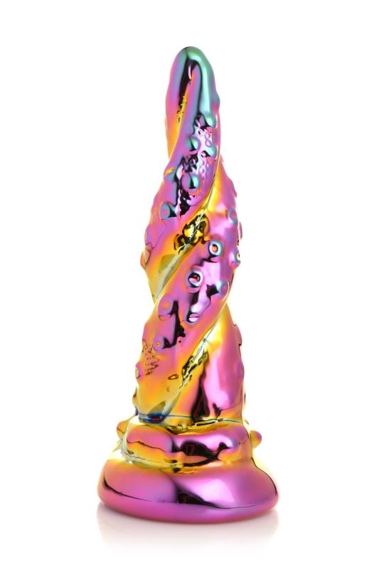 XR Brands - Betoverende Regenboog Glazen Dildo - Geel & - Roze