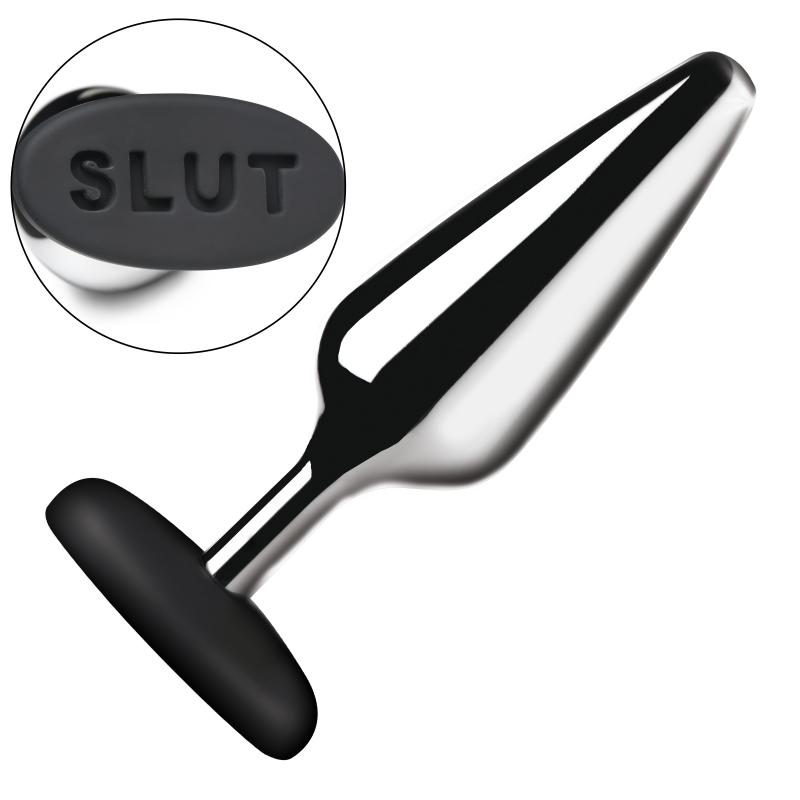 Master Series XR Brands - Butt Slut Metalen & Siliconen Butt Plug - Zilver - Silver