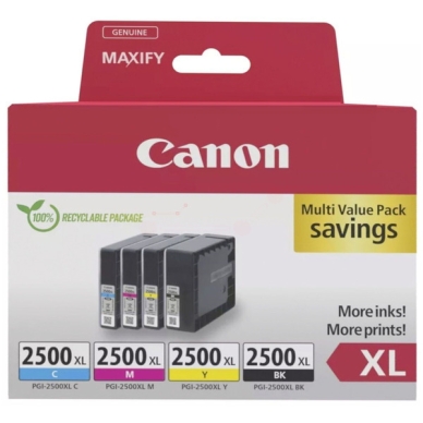 Canon Inktcartridge PGI-2500XL MultiPack Bk,C,M,Y 9254B010 Replace: N/A