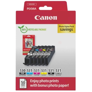 Canon Canon PGI-530/CLI-531 Multipack + 50vel fotopapier 6117C004 Replace: N/A