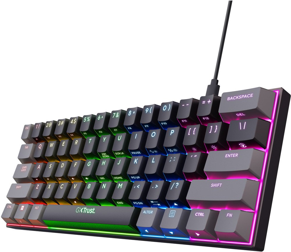 Trust GXT867 Acira 60% Mini Gaming Keyboard | Toetsenborden | 8713439255072