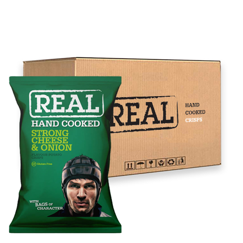 REAL Crisps - Strong Cheese & Onions - 10x 150g