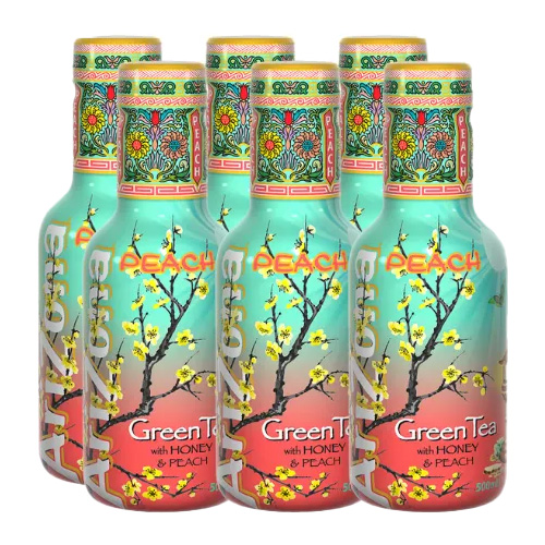 ARIZONA - Green Tea with Honey & Peach - 6x 500ml