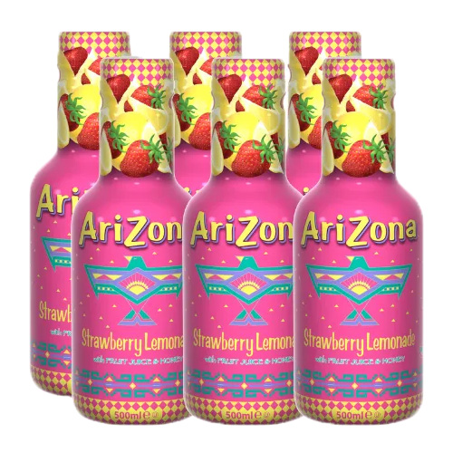 ARIZONA - Strawberry Lemonade with Fruit Juice & Honey - 6x 500ml