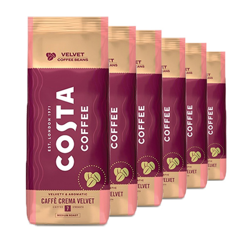 Costa Coffee - Caffè Crema Velvet Medium Roast Bonen - 6x 1kg