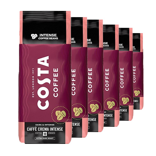 Costa Coffee - Caffè Crema Intensa Extra Dark Roast Bonen - 6x 1kg