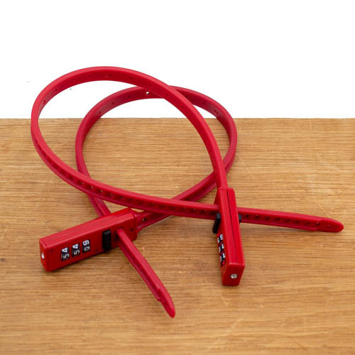 Doublelock Kabelslot Strap Lock Set 56cm Rood