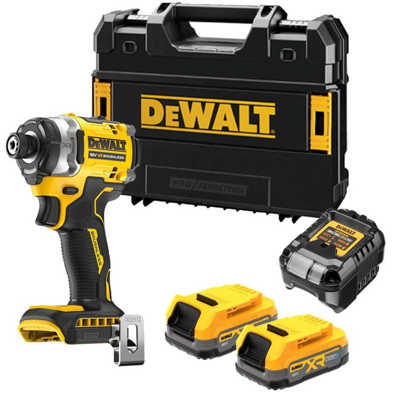 DeWalt DCF860E2T-QW Atornillador de Impacto 18V XR con 2 Baterías Powerstack y Maletín