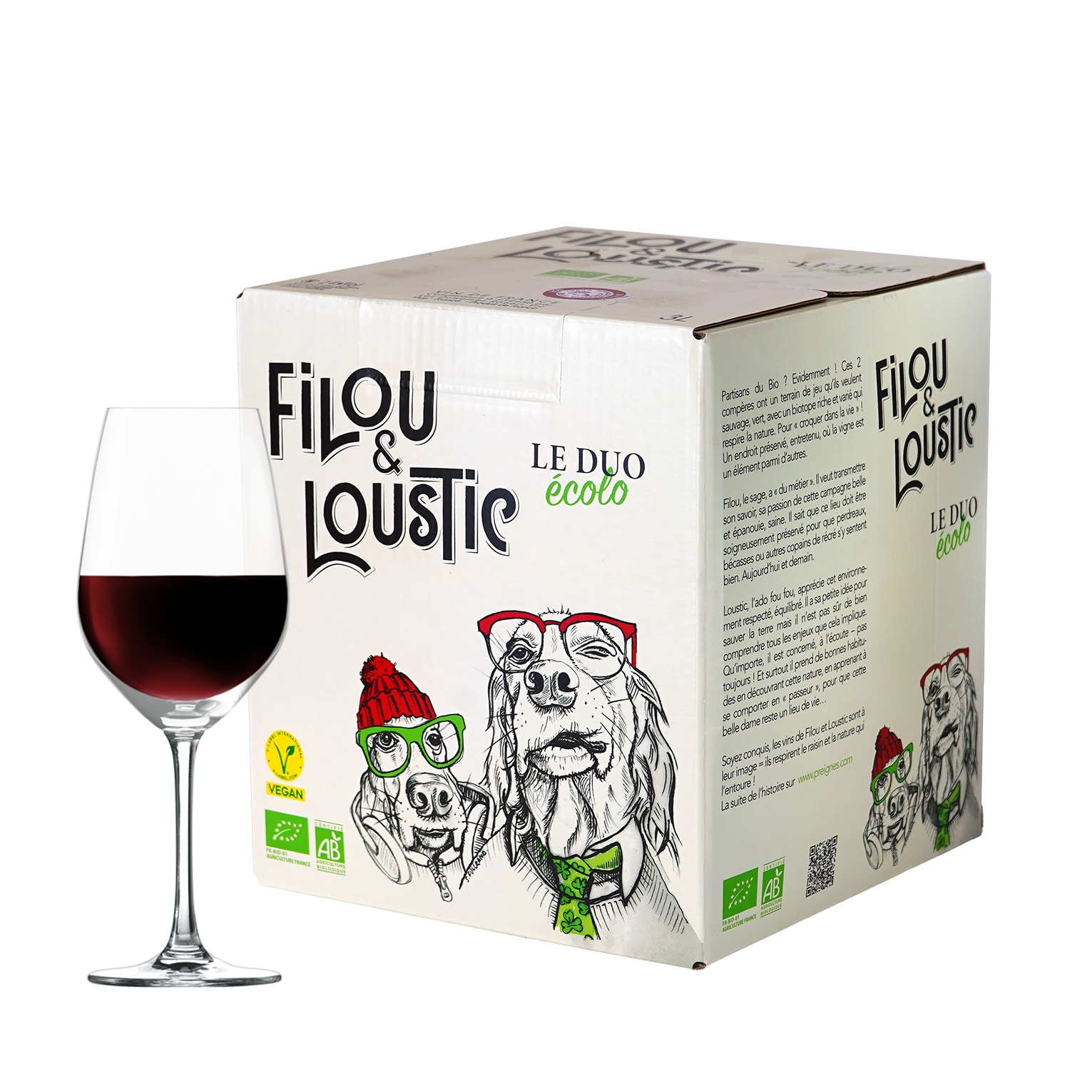 Wijnvoordeel (Organic) Filou et Loustic Vin de France Rouge BIB 3L - Rood