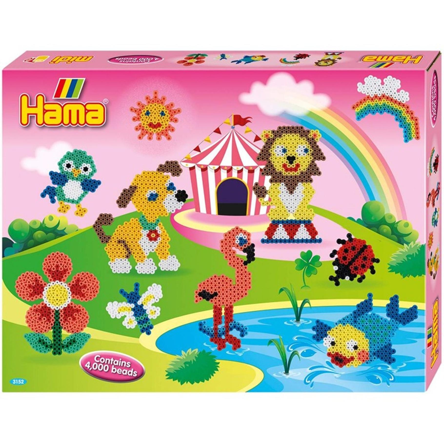 Top1Toys Hama strijkkralen set vrolijke dieren 4000 delig