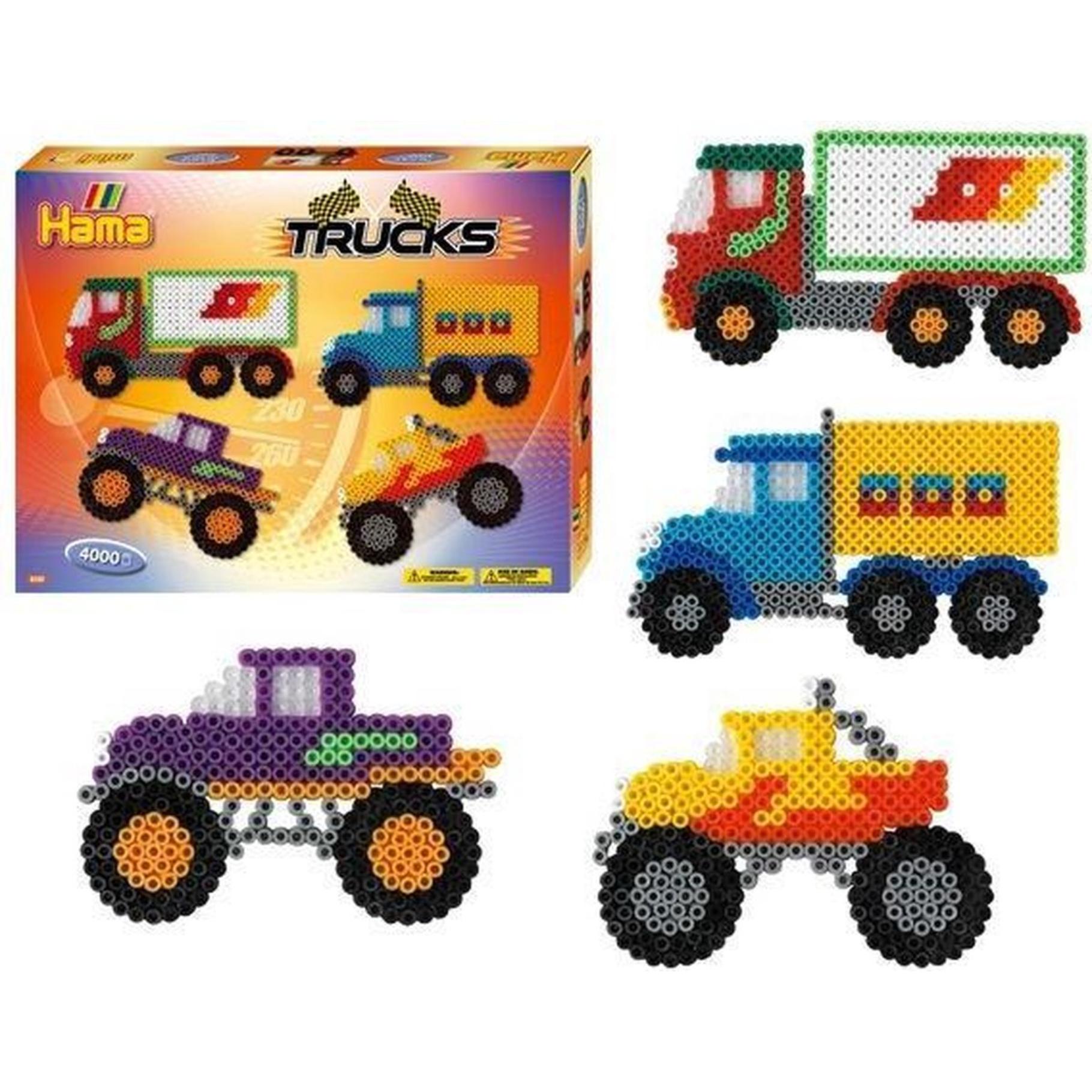 Top1Toys Hama strijkkralen set trucks 4000 delig
