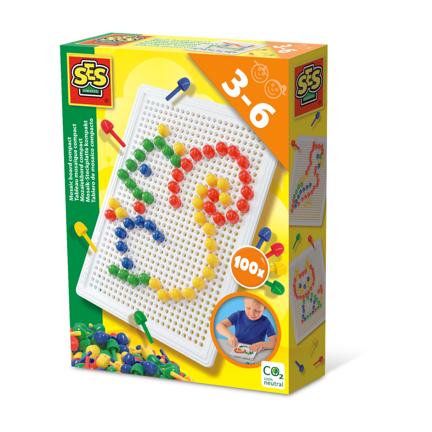 Top1Toys Ses montessori mozaïekbord compact