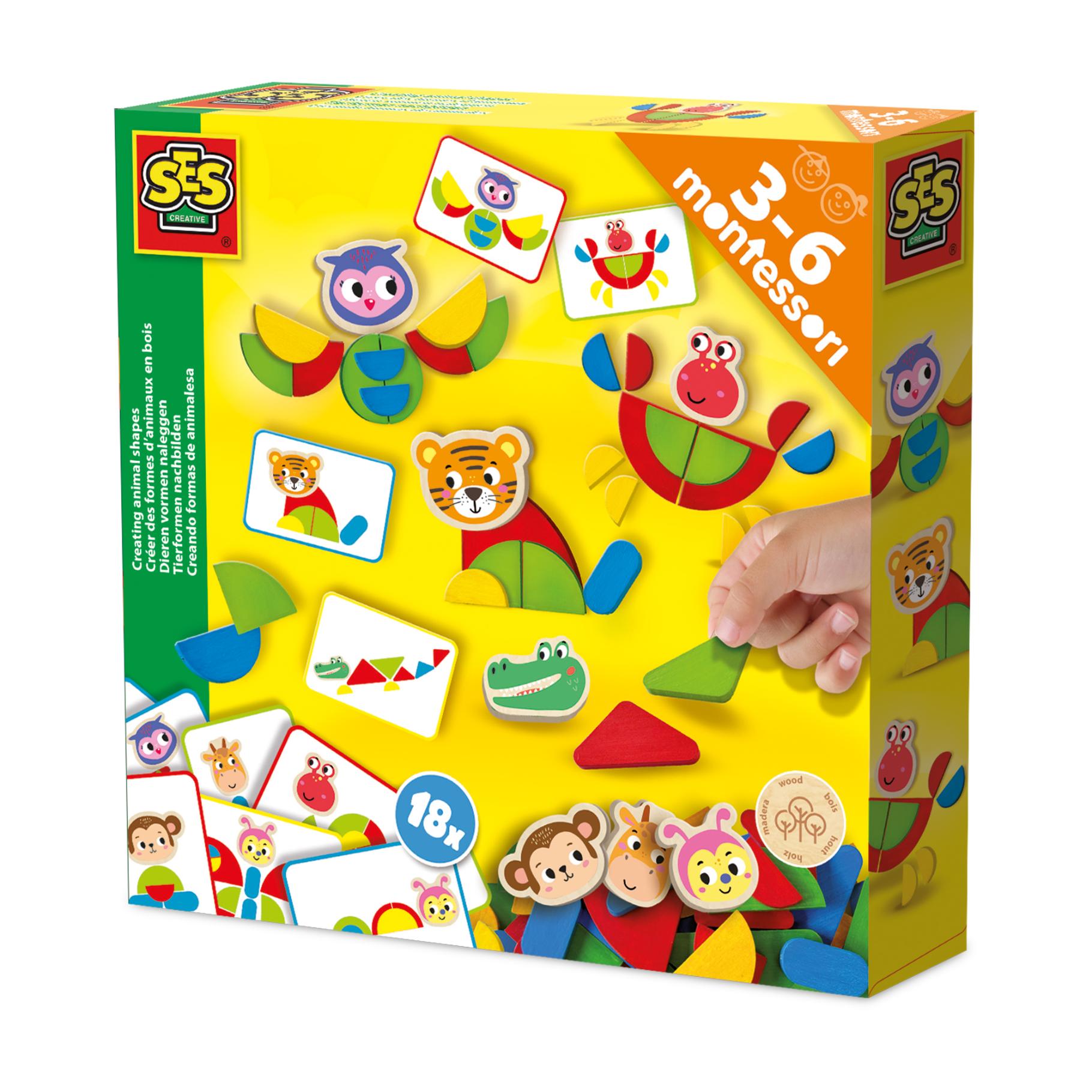 Top1Toys Ses montessori dierenvormen leggen