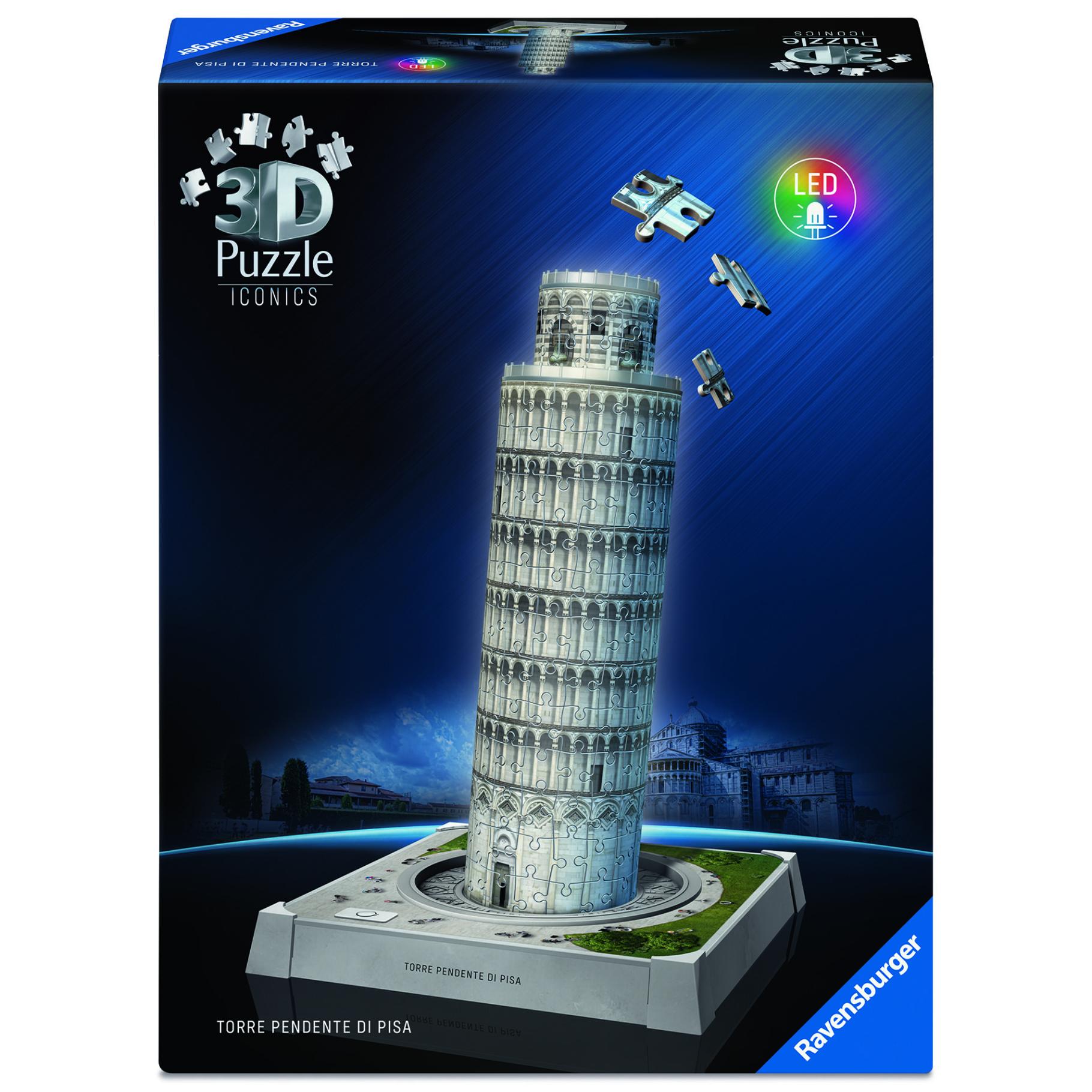 Top1Toys Ravensburger Iconics 3D puzzel toren van Pisa met licht