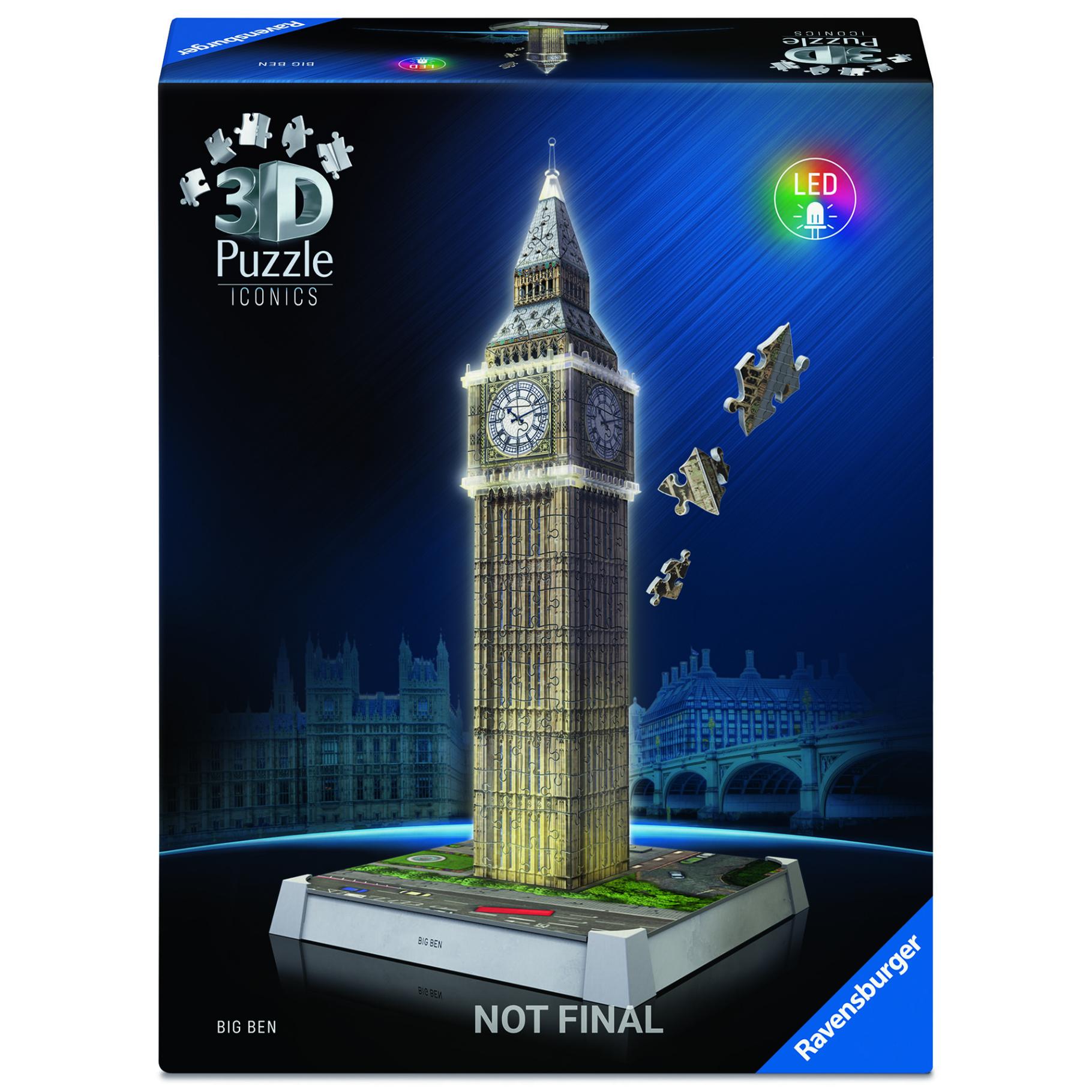 Top1Toys Ravensburger Iconics 3D puzzel Big Ben met licht