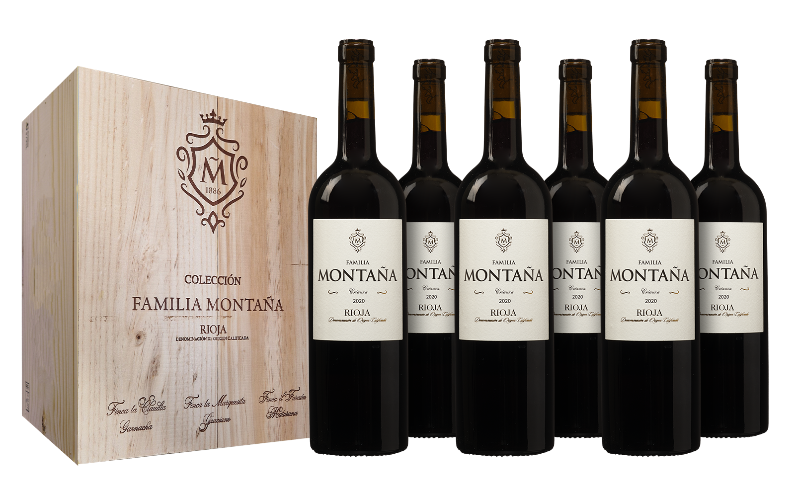 Wijnvoordeel Familia Montaña Rioja Crianza in wijnkist - Rood