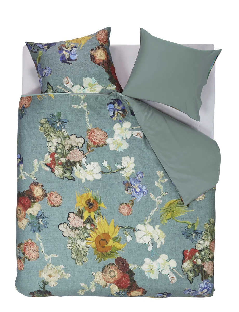 Beddinghouse Dekbedovertrek x Van Gogh Museum Partout des Fleurs- Green - Groen